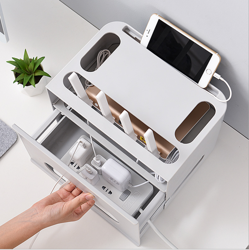 Boite de Rangement pour Câbles & Multiprises - Bureau Organisé