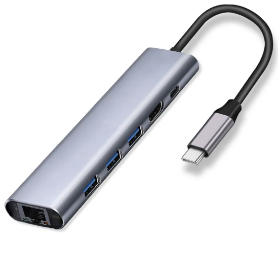 Hub USB-C 6 en 1 Premium - HDMI 4K, Ethernet & Charge Rapide